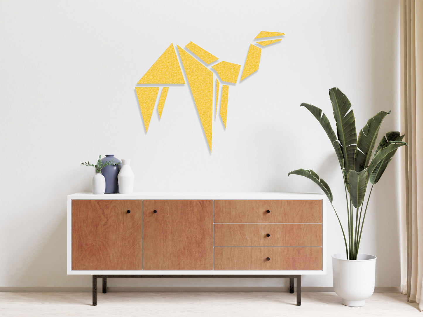 Wandbild 3D - Origami Kamel- selbstklebendes Wandmotiv
