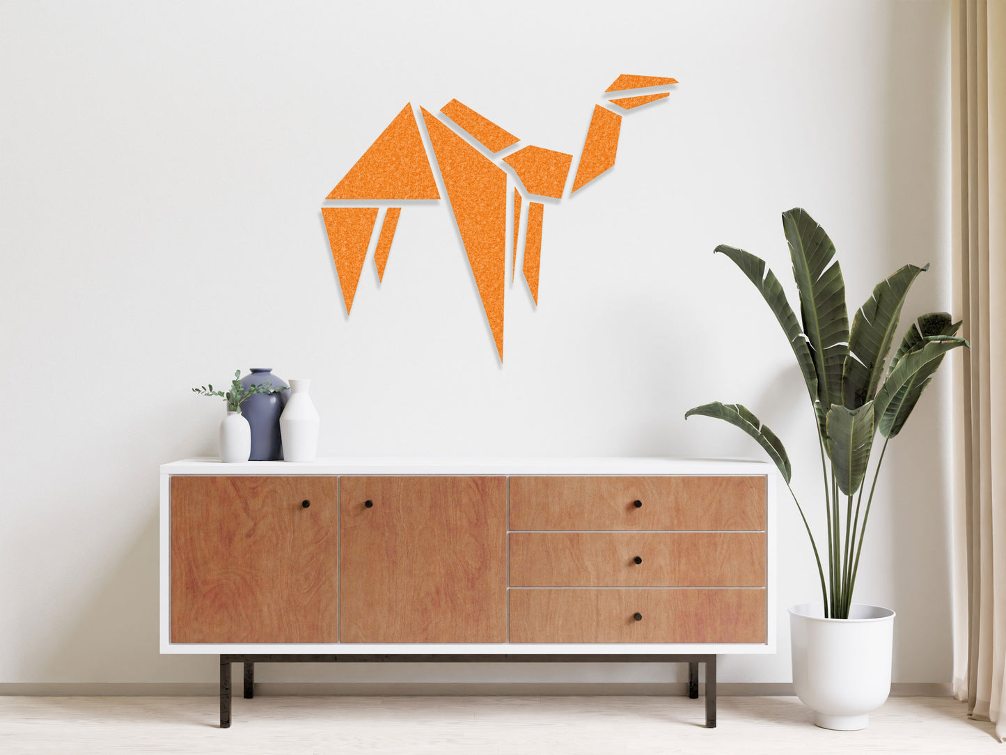 Wandbild 3D - Origami Kamel- selbstklebendes Wandmotiv