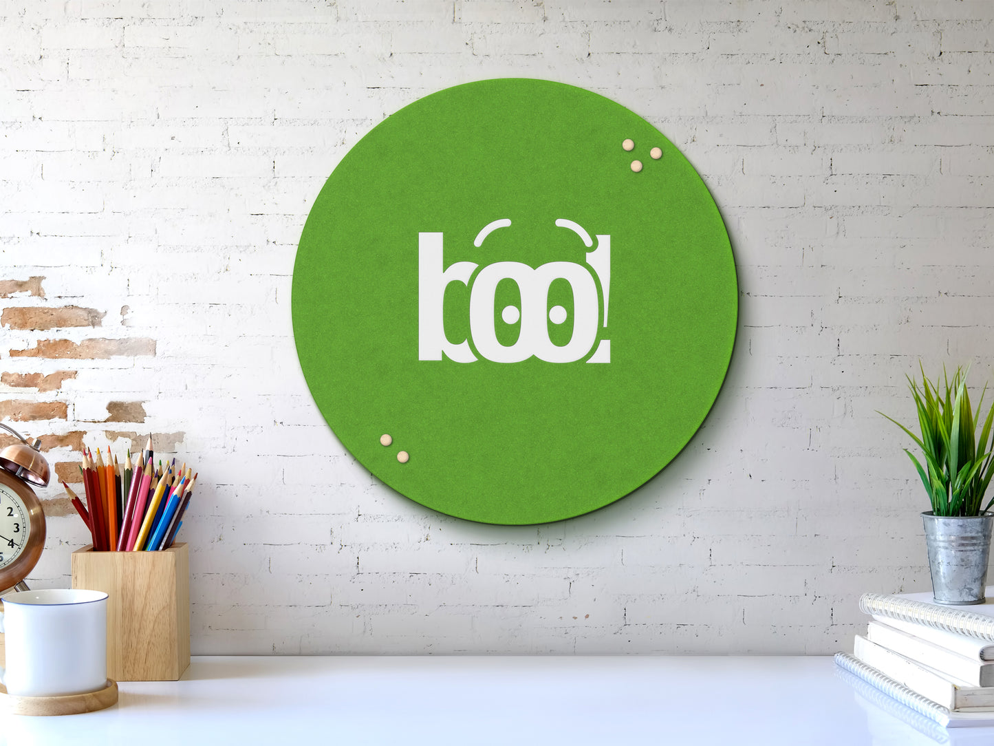 Pinnwand aus Filz - Rund mit Logo oder Text