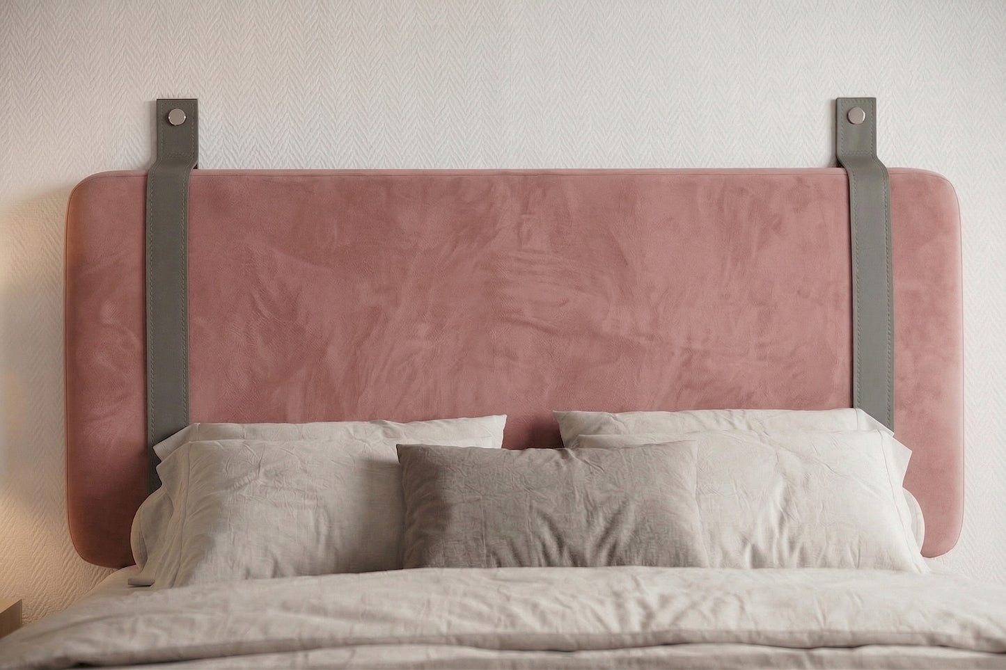 Rückenpolster Bett Wand Rose – weiches Kopfteil VELVET beige | Calypso